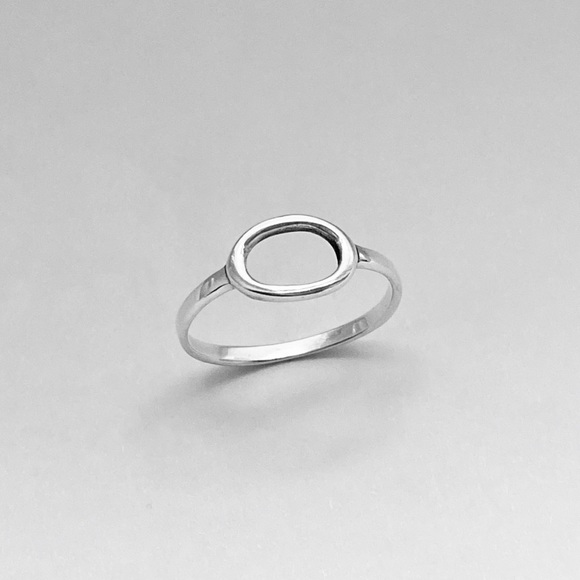 Sterling Silver Small Halo Ring, Open Circle Ring, Silver Rings - Picture 8 of 13